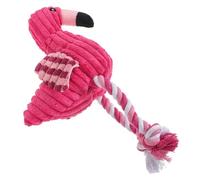 BESPORTBLE Squeaky Dog Toy for Interactive Play Plush Flamingo Shape Chewing Rope Toy for Dogs and Puppies Soft Lightweight Design for Indoor Fun Pink