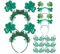 BESPORTBLE St Patrick's Day Shamrock Glasses Headband Assorted Party Frames Comfortable Soft Cloth Unisex Fit for St Paddy's Day Celebration and Photo Booth Props