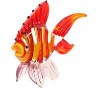 BESPORTBLE Stained Glass Fish Ornament Small Decorative Figurine for Home Desk Cabinet Coastal Style Hand Blown Glass Tropical Sea Creature Accent