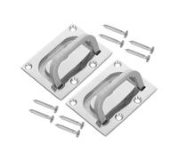 BESPORTBLE Stainless Steel Boat Hatch Pull Handle with Flush Lift Rings and Screws Fit for Deck Storage Compartments Yachts and Boats Easy DIY Installation Secure Recessed Locking
