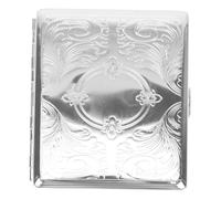 BESPORTBLE Stainless Steel Cigarette Box Holder Smoking Case with Automatic Press Open Buckle Design Protective Storage Container for All Cigarettes Convenient Portable Silver Retro Style