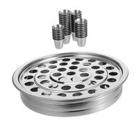 BESPORTBLE Stainless Steel Communion Tray with Bread Plates and Cups Stackable Church Serving Ware for Large Religious Ceremonies Easy-clean Holy Communion Supplies for Christmas and Events