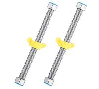 BESPORTBLE Stainless Steel Corrugated Hose Resistant to High Temperatures and Rust 2pcs 1/2 Inch Flexible Water Heater Supply Line Random Color for Domestic Use