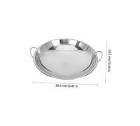 BESPORTBLE Stainless Steel Dry Pot with Double Ears Non Stick Household Hot Pot for Cooking Noodles and Instant Meals Versatile Alcohol Cooking Pan for Everyday Kitchen Use