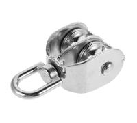 BESPORTBLE Stainless Steel Dual Pulley Block for Gym Use Precision Rotating Bearing Pulley for Smooth Heavy Lifting Single Unit