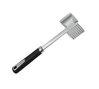 BESPORTBLE Stainless Steel Dual Sided Meat Tenderizer Mallet with Black Handle Kitchen Hammer for Steak Beef Poultry and Pork Textured Surface for Muscle Breaking Easy Storage with Hanging