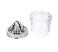 BESPORTBLE Stainless Steel Mason Jar Fruit Juicer Manual Citrus Squeezer for Lemon Orange Glass Press Removable Cap Home Kitchen Bar Use Easy Fresh Juice Maker Capacity