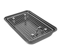 BESPORTBLE Stainless Steel Rabbit Litter Pan Large Corner Litter Box with Removable Sifting Tray for Bunny Potty Training Bite-resistant Small Animal Toilet Tray for Guinea Pigs Rats Ferrets