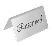 BESPORTBLE Stainless Steel Reserved Sign Double Sided Tent Table Sign for Restaurants Weddings Events Stable Design for Guest Reservations Table Reservations