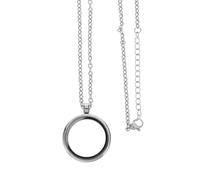 BESPORTBLE Stainless Steel round Locket Pendant with Chain, Openable Screw Design, Corrosion Resistant Silver Charm for DIY Jewellery Making, Memory Keepsakes, Bride Bouquet Photo Charm