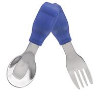 BESPORTBLE Stainless Steel Silicone Fork and Spoon Set Non Slip Ergonomic Design Easy to Clean Lightweight Utensils for Home and School Use for Weaning