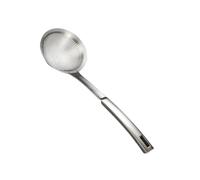BESPORTBLE Stainless Steel Slotted Colander Spoon Medium Heat-Resistant Ergonomic Handle Fine Mesh Strainer for Hot Pot Pasta Vegetables Oil Draining Kitchen Cooking Utensil for Home and