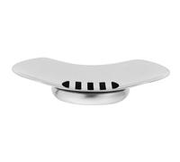 BESPORTBLE Stainless Steel Soap Box with Drainage Channels Food Grade 304 Metal Soap Dish for Bathroom Shower Odourless Round Holder Matte Finish Compact Size