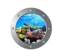 BESPORTBLE Sticker Self Adhesive Wallpaper - 3D Sea Life Wall Sticker Self-Adhesive Decal Window View Faux Mural Wallpaper for Home Living Room Bedroom (Little Fish)