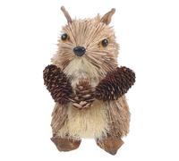BESPORTBLE Straw Squirrel Pastoral Decor Ornament Models Cute Squirrel Sculpture Straw Woven Squirrel Statue Squirrel Model Garden Animal Figurine Cute Squirrel Statue Grass Cartoon Flowerpot