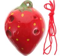 Besportble Strawberry Ocarina Flute for Kids Ceramic Wind Instrument with 6 Holes Easy to Play Lightweight Music Toy for Children Practice