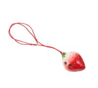 BESPORTBLE Strawberry Shaped 6-hole Beginner Ocarina Wind Instrument for Children and Students, Creative Fruit Modeling Practice Folk Music Toy