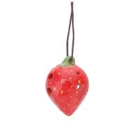 BESPORTBLE Strawberry Shaped Ocarina for Beginners Easy Wind Instrument with Resonant Sound Creative Fruit Design for Students Musical in Bright Red Random Color