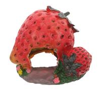 BESPORTBLE Strawberry Shaped Reptile Hide Cave Comfortable Resin Habitat for Bearded Dragons Turtles Snakes and Frogs Easy to Clean Shelter for Aquatic and Terrestrial Pets