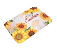 BESPORTBLE Sunflower Pattern Anti-Skid Bathroom Door Mat 61x43x1.2cm Super Absorbent Polyester Floor Rug Entryway Mat for Bathroom and Indoor Use