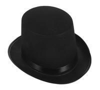BESPORTBLE Tall Magician Top Hat Black Satin Stovepipe Hat for Adults Costume Party Dress Up Accessory Masquerade Cosplay (AL5006L1436F6E)