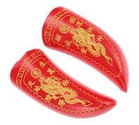 BESPORTBLE Taoist Divination Cups Wooden Red Horn Design Feng Shui Sacred Tool for Buddhist Worship and Spiritual Rituals Compact