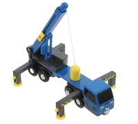 BESPORTBLE Telescopic Crane with Extendable Boom and Swivel for Plastic Engineering Vehicle Model with Folding Support Legs and Stable Wheeled Heavy Crane for Role Play