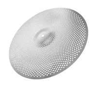 BESPORTBLE Thickened 14-inch Alloy Silent Crash Cymbal for Drum Set, Grey Noise Reduction Cymbal Pad for Quiet Practice and Jazz Drum Accessory