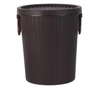 BESPORTBLE Thickened Coffee Color 8L Plastic Tea Dregs Bucket with Lid, Round Tea Leaves Strainer Trash Can for Home and Living Room Use