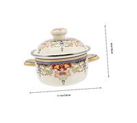 BESPORTBLE Thickened Enamel Stock Pot with Lid Double Handle Deep Household Soup Pot for Stove and Induction Energy Saving and Easy to Clean