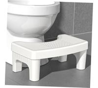 BESPORTBLE Thickened Non-slip Bathroom Stool for Toilet Step Stool with Sturdy Abs Construction White Footrest for Seniors Enhanced Stability and Safety for Comfortable Squatting and Pooping