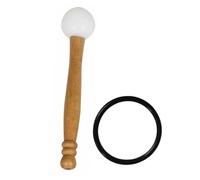 BESPORTBLE Tibetan Singing Bowl Mallet with Hard Wooden Handle and White Rubber Ring, 2pcs Meditation Accessory Set for Crystal and Sound Bowls, Suitable for Chanting and Relaxation