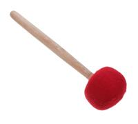 BESPORTBLE Tibetan Singing Bowl Mallet with Smooth Wooden Handle Lightweight Sound Bowl Striker for Meditation and Stress Relief Red Wool Felt Medium Stick