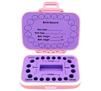 BESPORTBLE Tooth Keepsake Box for Boy Girl Large Tooth Holder Case with Labels for Easy Storage Personal Information Recording Boiling Water Cleaning Souvenirs