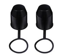 BESPORTBLE Towing Hitch Ball Head Protective Cover 2 Pcs Plastic with Locking Ring, Black, for Car and Caravan Trailer Coupling Protection