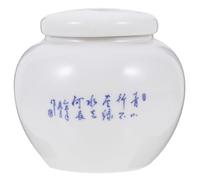 BESPORTBLE Traditional Chinese Blue and White Porcelain Tea Jar Airtight Ceramic Canister for Loose Leaf Storage Hand-painted Sealed Multi-function Tea Canister for Kitchen and Tabletop
