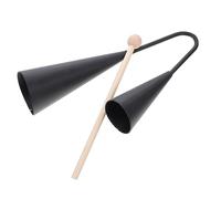 BESPORTBLE Traditional Latin Double Trumpet Percussion Instrument with Wooden Stick Cowbells for Concerts School Performances and Family Gatherings Durable and Construction Two Tone Sound for