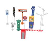 BESPORTBLE Traffic Signs Playset for Early Education Simulation Road Sign for Classroom Use Safe Traffic Rule Learning Props for Sand Table and Transport Themed Activities