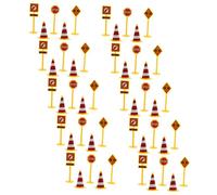 BESPORTBLE Traffic Toys Set Miniature Traffic Barricade Signs Kids Road Sign Toys Safe Material