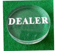 BESPORTBLE Transparent Crystal Poker Dealer Button Professional Game Supply Wear Resistant Card Dealer Marker for Tournaments Clubs and Home Poker Games