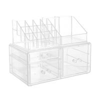 BESPORTBLE Transparent Desktop Cosmetic Storage Case with Multi Deck Drawer Design Space Saving Organizer for Makeup and Jewelry Compact Storage Box for Dressing Table and Vanity