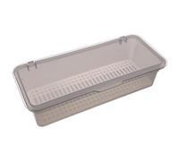 BESPORTBLE Transparent Gray Chopstick Storage Box with Lid Compact Plastic Kitchen Countertop Organizer for Utensils Up to Dustproof Flatware Holder and Drainer for Efficient Cutlery Storage