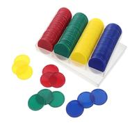 BESPORTBLE Transparent Plastic Bingo Markers Blank Chips for Educational Games Math Counting Classroom Counters Reusable Tokens for Group Play and Party Use