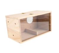 BESPORTBLE Transparent Wooden Parakeet Breeding Box with Stable Structure for Lovebirds Cockatiel Finch Budgie Nesting Easy-clean Bird House for Small Aviary and Outdoor Garden Use