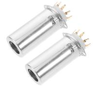 BESPORTBLE Tube Socket for 12ax7 Double Triode Valves, Metal and Ceramic Material 2pcs Nine-pin with Aluminum Shield, Heat Resistant and Versatile Compatibility for Portable and Monitoring