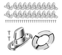 BESPORTBLE Turn Button Fasteners for Stable and Easy Installation Silver Galvanized Iron 20 Sets with Eyelet and Mounting Screws, Precision Design Suitable for Machinery and Canvas