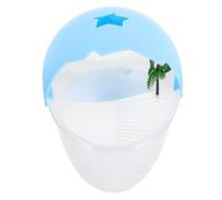 BESPORTBLE Turtle Breeding Tank Frog Tank Substrate for Reptile Tank Reptile Water Bowl Turtle Heater Tanks for Turtles Feeders Net Platform Reptile Decor Small Fish Tank Plastic Sky-blue