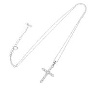 BESPORTBLE Twisted Chain Cross Pendant Necklace with Cubic Zirconia Crystals for Women and Dainty Religious Jewelry Elegant Design for Daily Wear and Anniversaries