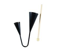 BESPORTBLE Two Tone Agogo Bell Percussion Instrument for Traditional Handheld Samba Musical with Wooden Stick Small Black Early Education Rhythm Instrument for Boys