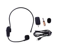 BESPORTBLE Uhf Wireless Microphone Headset Voice Amplifier 2-in-1 Headset and Receiver Includes 2 Microphone Protection Films and Usb Cable Compatible Speakers and Audio Devices
